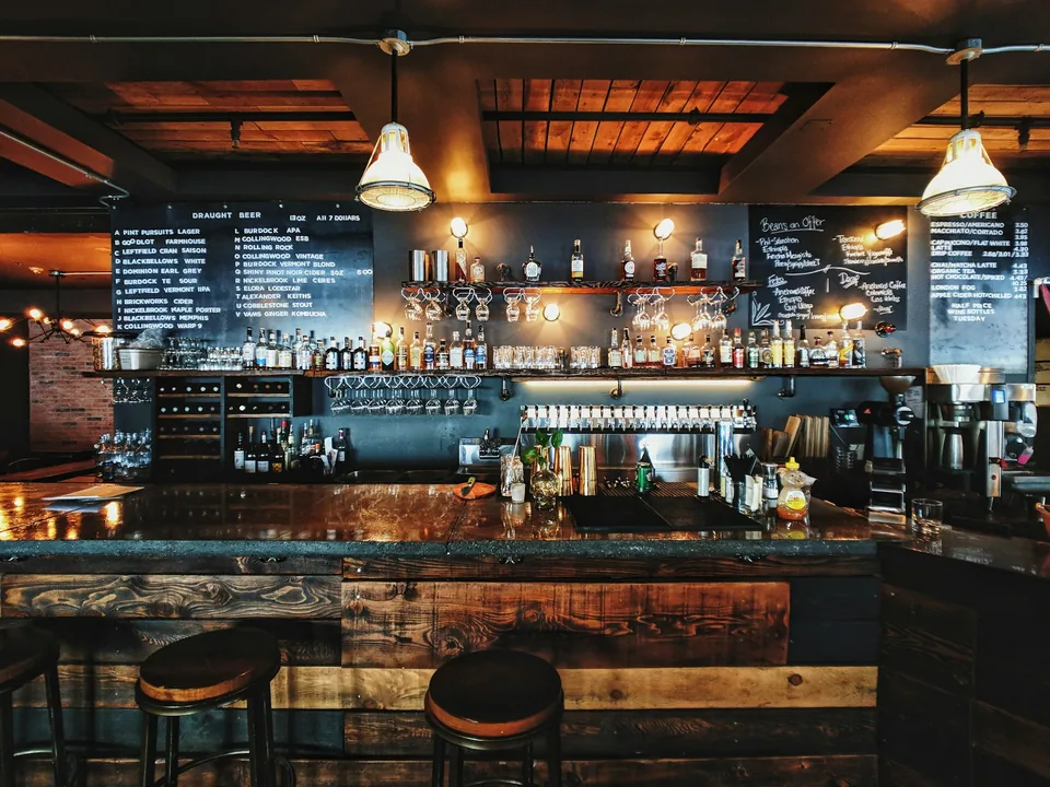 A neighbourhood bar ready for service